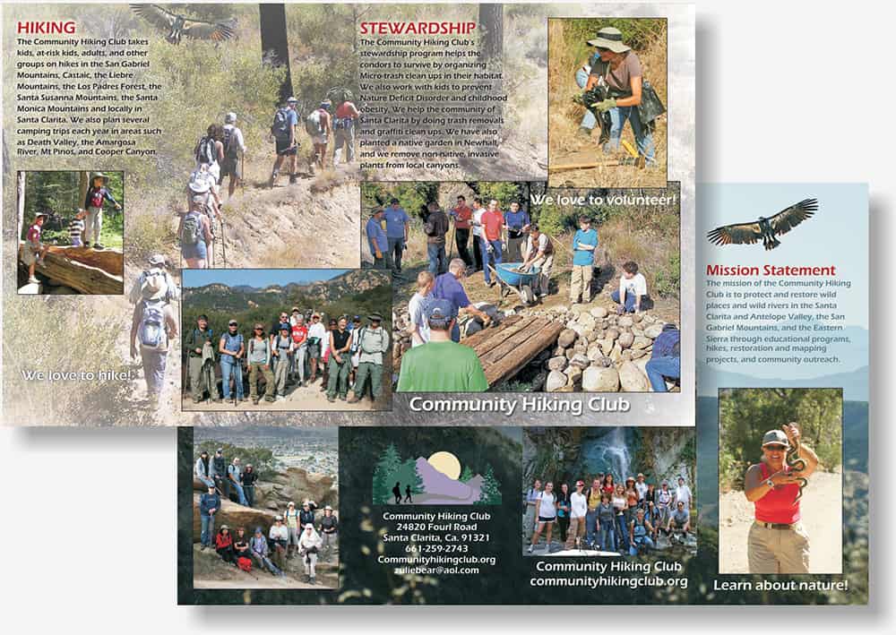 Santa Clarita Hiking Club brochure